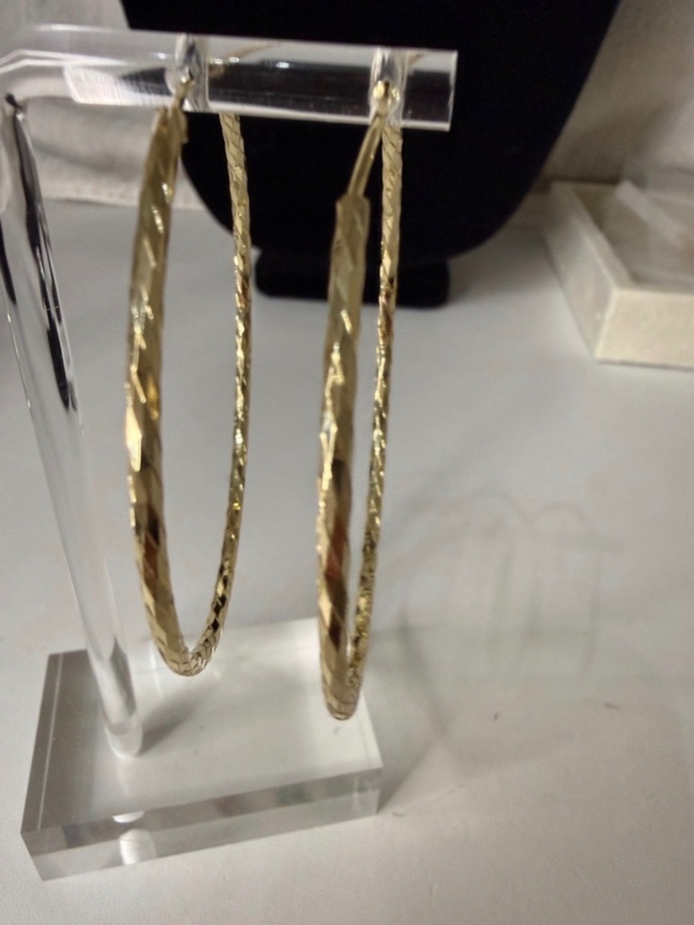Gold Twisted Hoop Earrings - 2”
